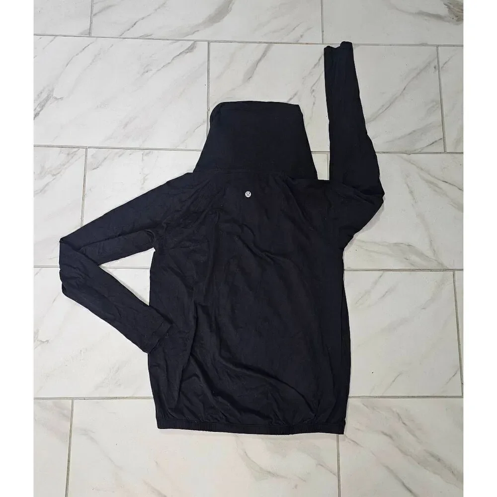 Lululemon Black Cowl Neck Pullover Size 6/8